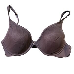 ThirdLove 24/7 Plunge Bra Black 36C Underwire Sheer Overlay